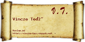 Vincze Teó névjegykártya